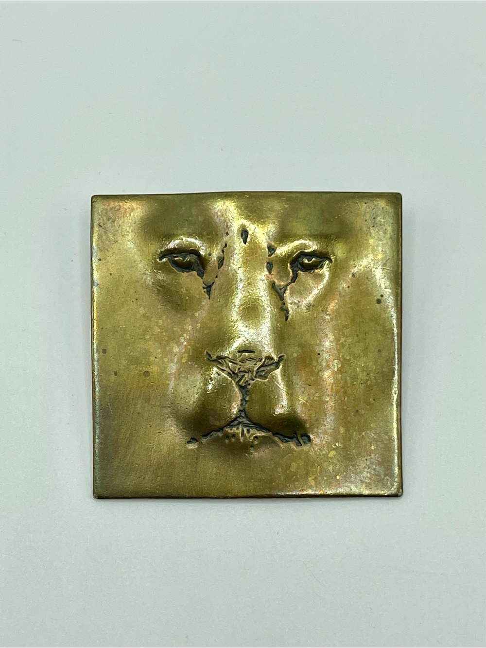 JJ Jonette Jewelry Brass Tone Lion Face Wall Plaque - Gold Accent Home Art